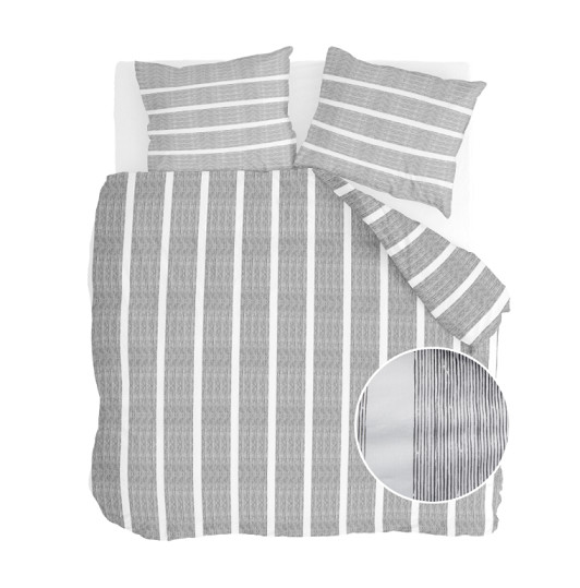 Walra Dekbedovertrek Stripe Along Antraciet
