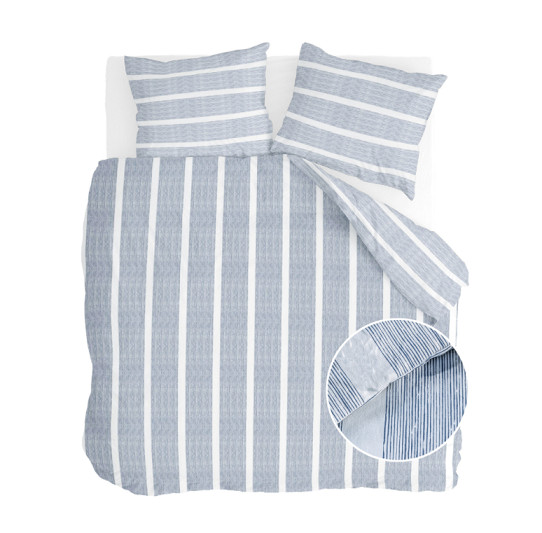 Walra Dekbedovertrek Stripe Along Blauw
