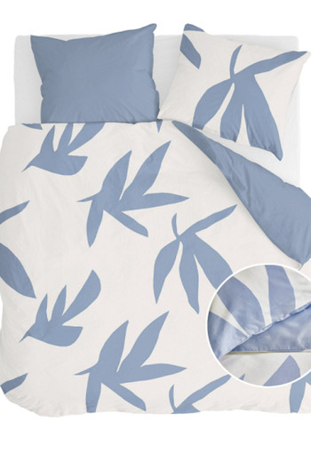 Walra Dekbedovertrek Simple Leaves Jeans Blauw