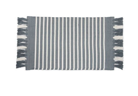 Walra Badmat Stripes & Structure Jeans Blauw/ Wit