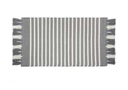 Walra Badmat Stripes & Structure Off Black/ Wit