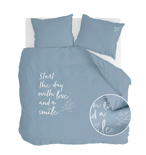 Walra Dekbedovertrek Smile With Love Jeans Blauw