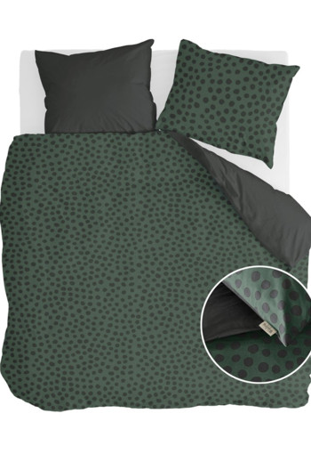 Walra Dekbedovertrek Spots & Dots Donker Groen
