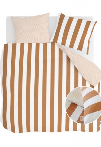 Walra Dekbedovertrek Classic Stripe Cognac