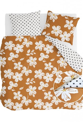 Walra Dekbedovertrek Fancy Flowers Cognac