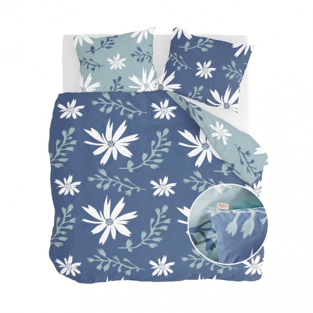 Walra Dekbedovertrek Favorite Flowers Blauw/Jade