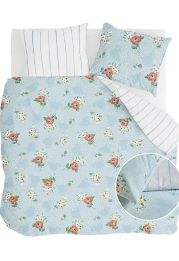 Walra Dekbedovertrek Red Roses Blauw