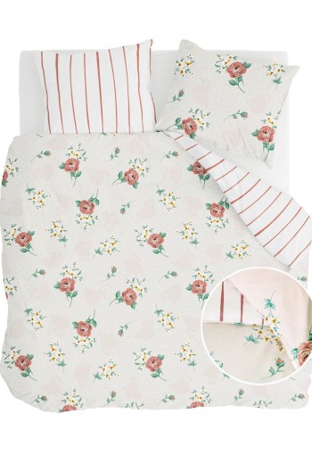 Walra Dekbedovertrek Red Roses Off White