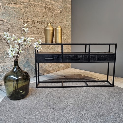 Jax Drawer Console Table Black 