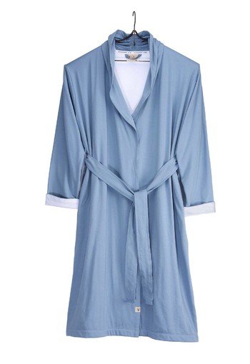 Walra Badjassen Soft Jersey Robe Blauw
